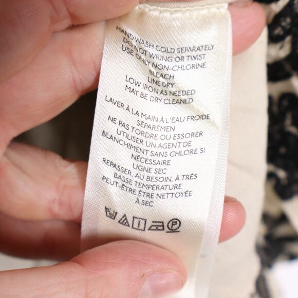 ANTHROPOLOGIE A-Line Flounce Mini Skirt Emobroidered Floral Black Tan Women's S - Picture 14 of 16